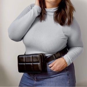 w/ Tags Amanda Uprichard Faux Leather Quilted Belt Bag Fanny Pack Travel